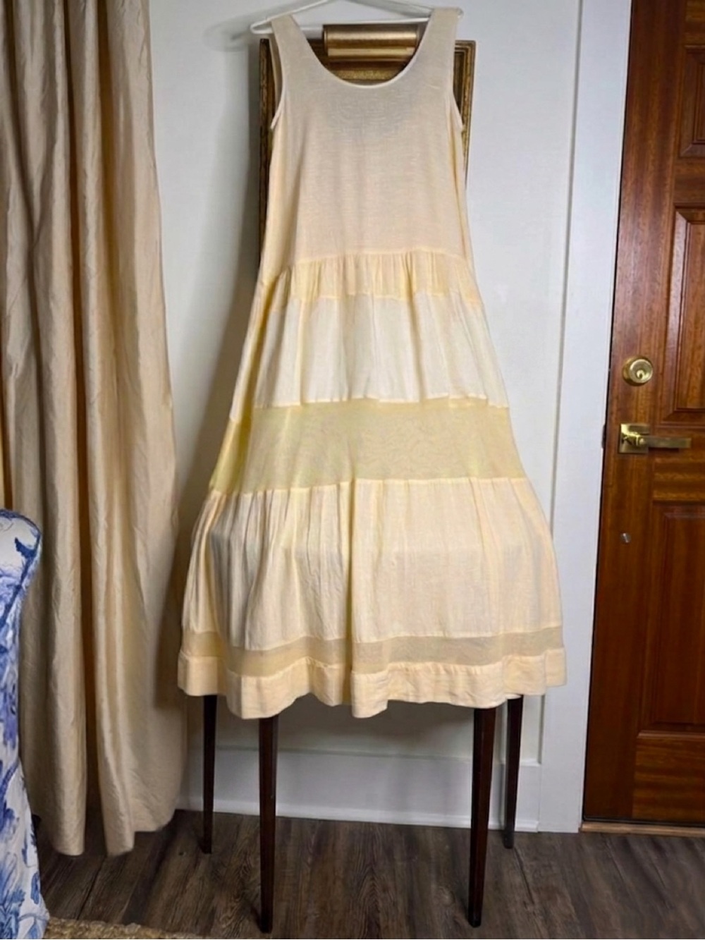 Free People Size Small Meet Me At The Sunset MIdii Soft Yellow Sleeveless - Picture 10 of 13